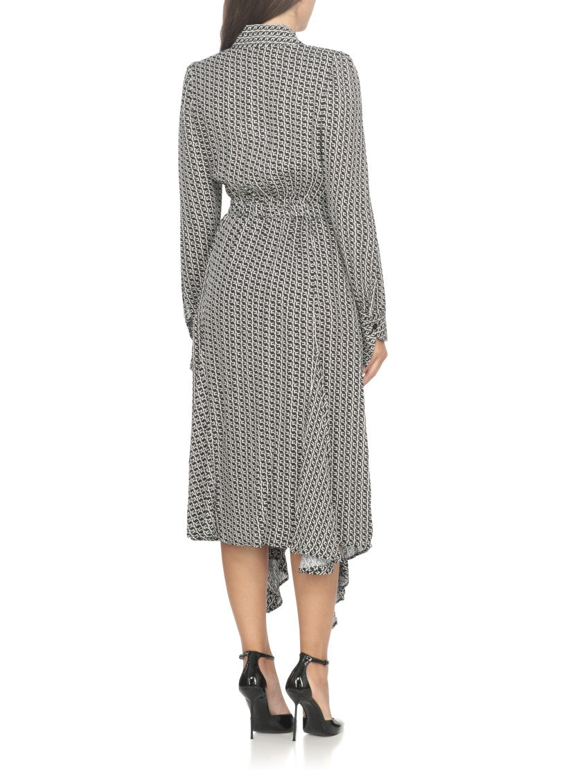 Elisabetta Franchi Asymmetric Hemline Midi Dress