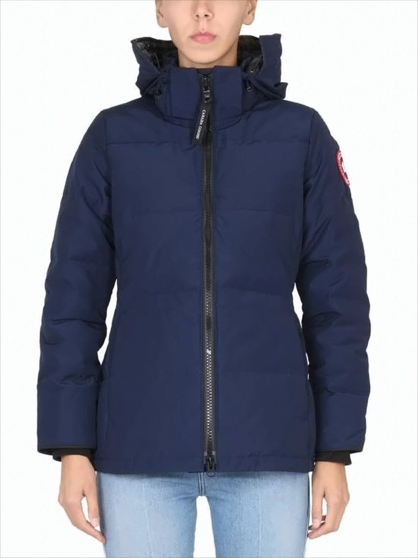 Canada Goose Structured Blue Quilted Down Coat With High Collar