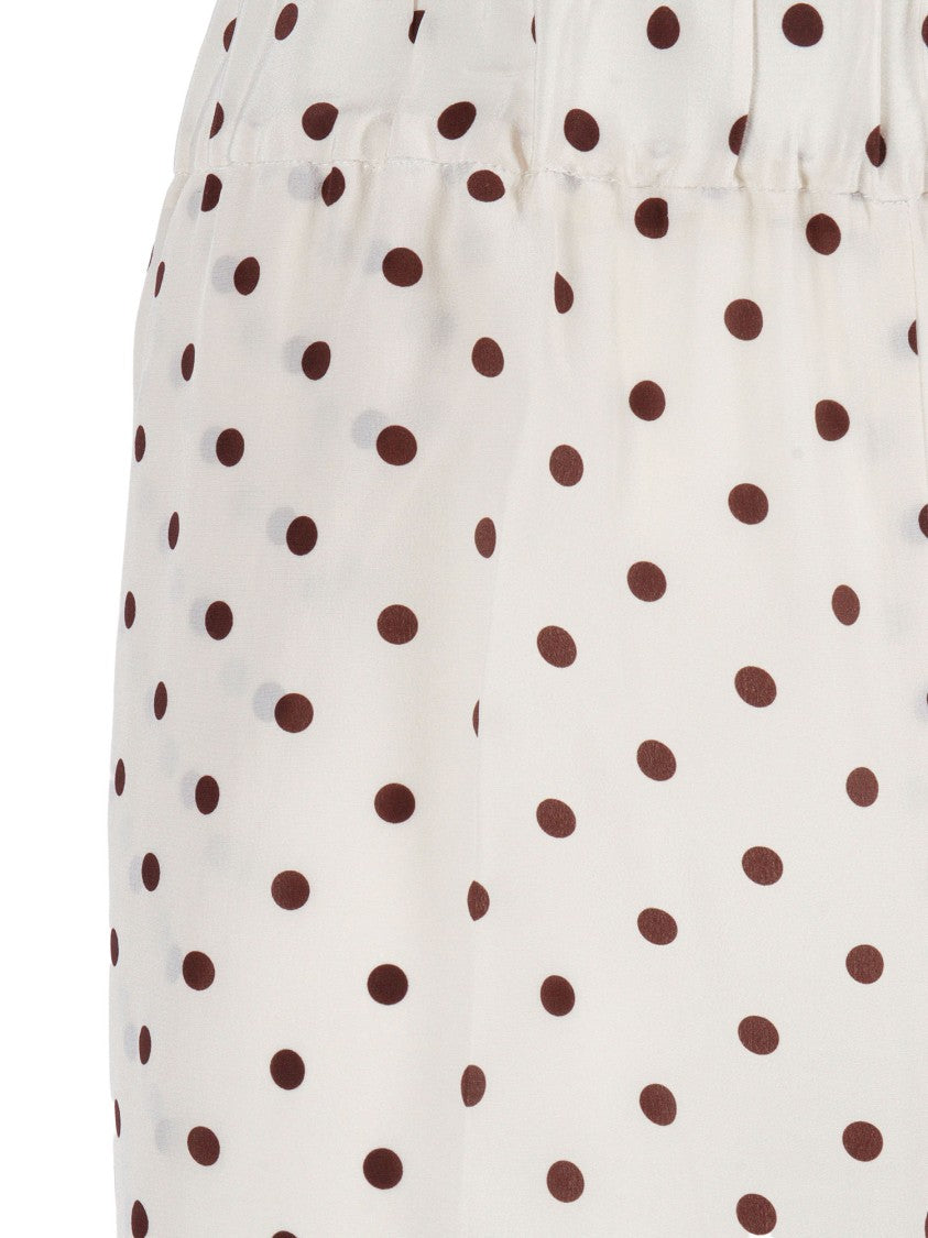 P.A.R.O.S.H. Polka Dot Silk Relaxed Straight-Leg Pants