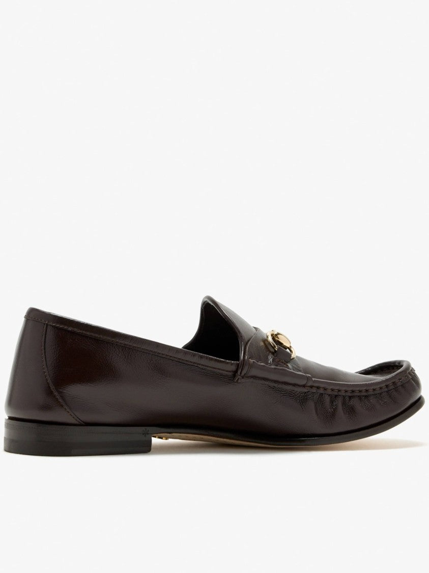 Gucci Polished Leather Loafers With Gold-Tone Horsebit Detail