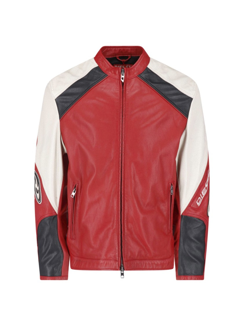 Diesel Multicolor Goat Leather Biker Jacket