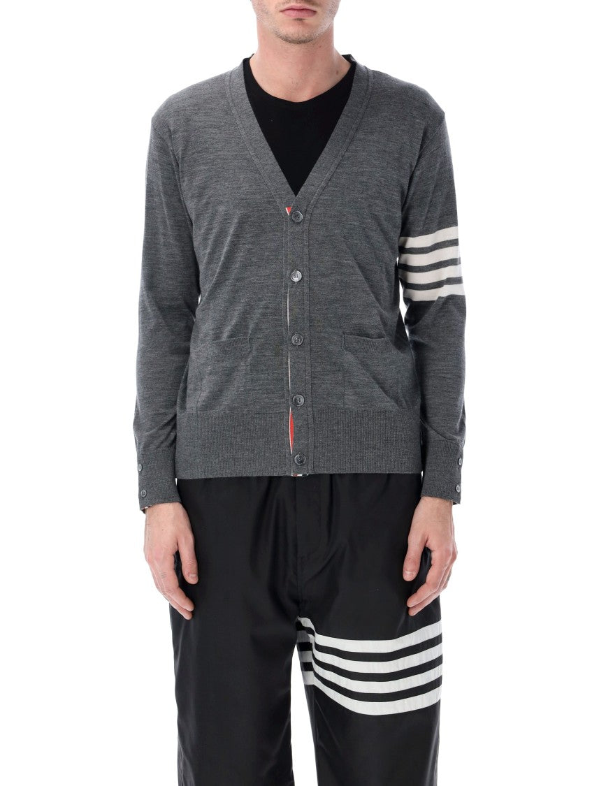 Thom Browne Wool 4-Bar V-Neck Cardigan