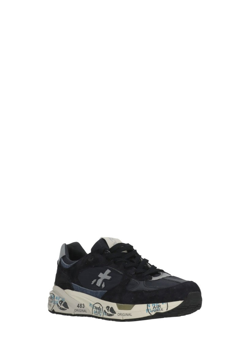 Premiata Blue Mase25 Suede Inserts Sneakers