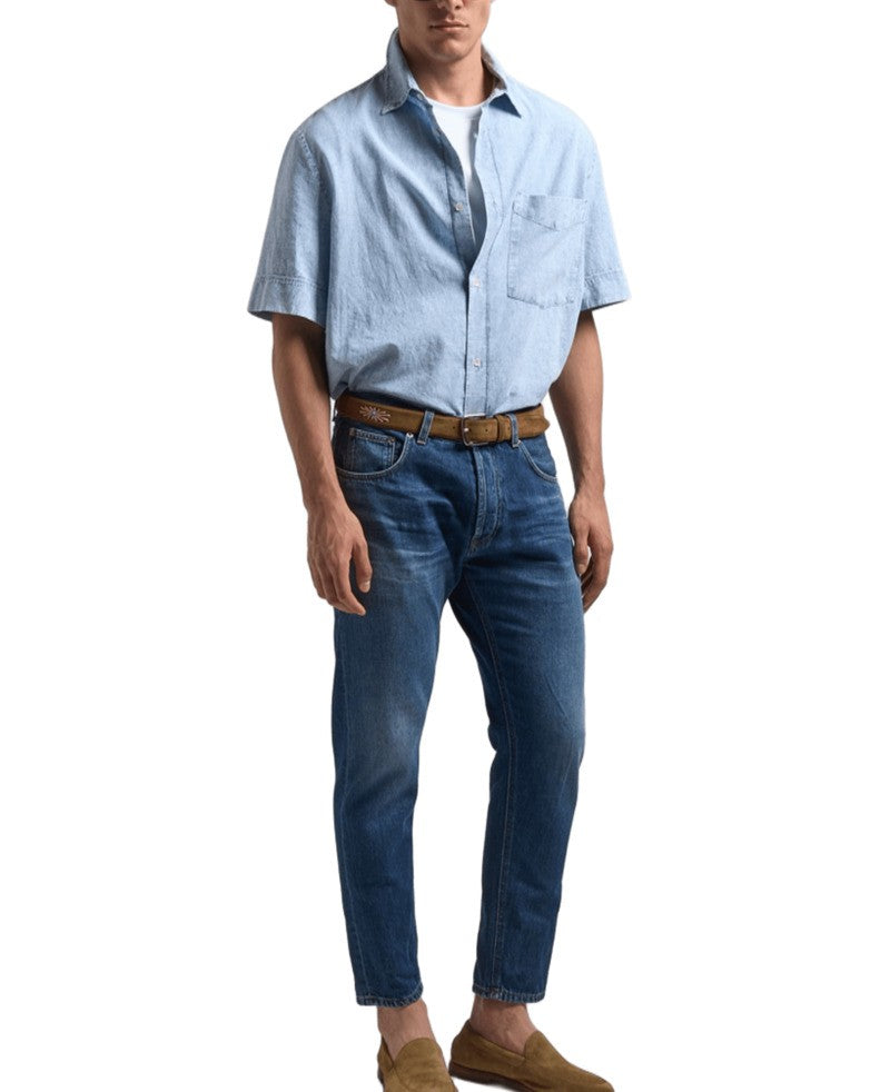 Dondup Carrot Slim Fit Blue Jeans With Five Pockets