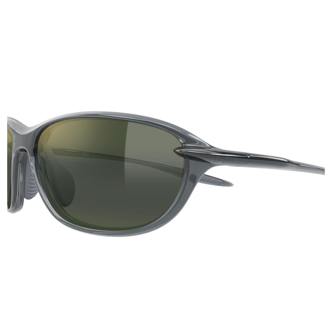 Maui Jim Hookipa Ultra R Semi-Rimless Sunglasses With Dark Green Tinted Lenses