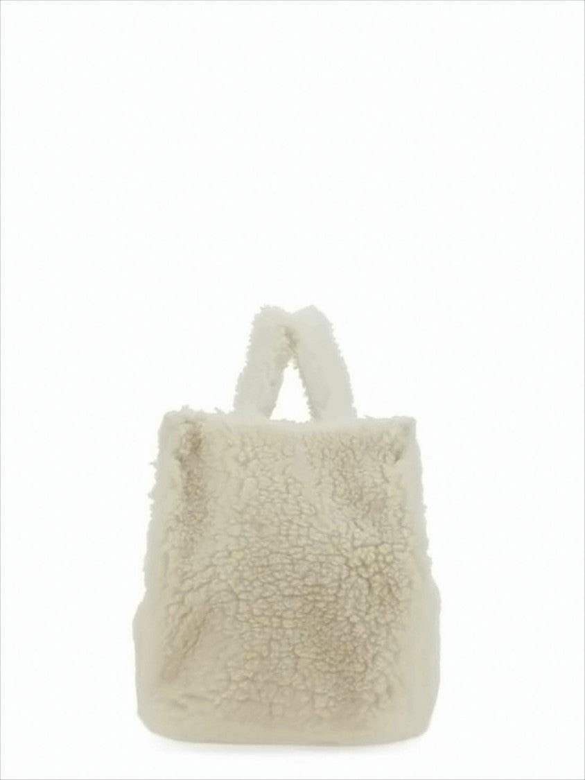Sunnei Textured Cream Tote Bag With Detachable Strap