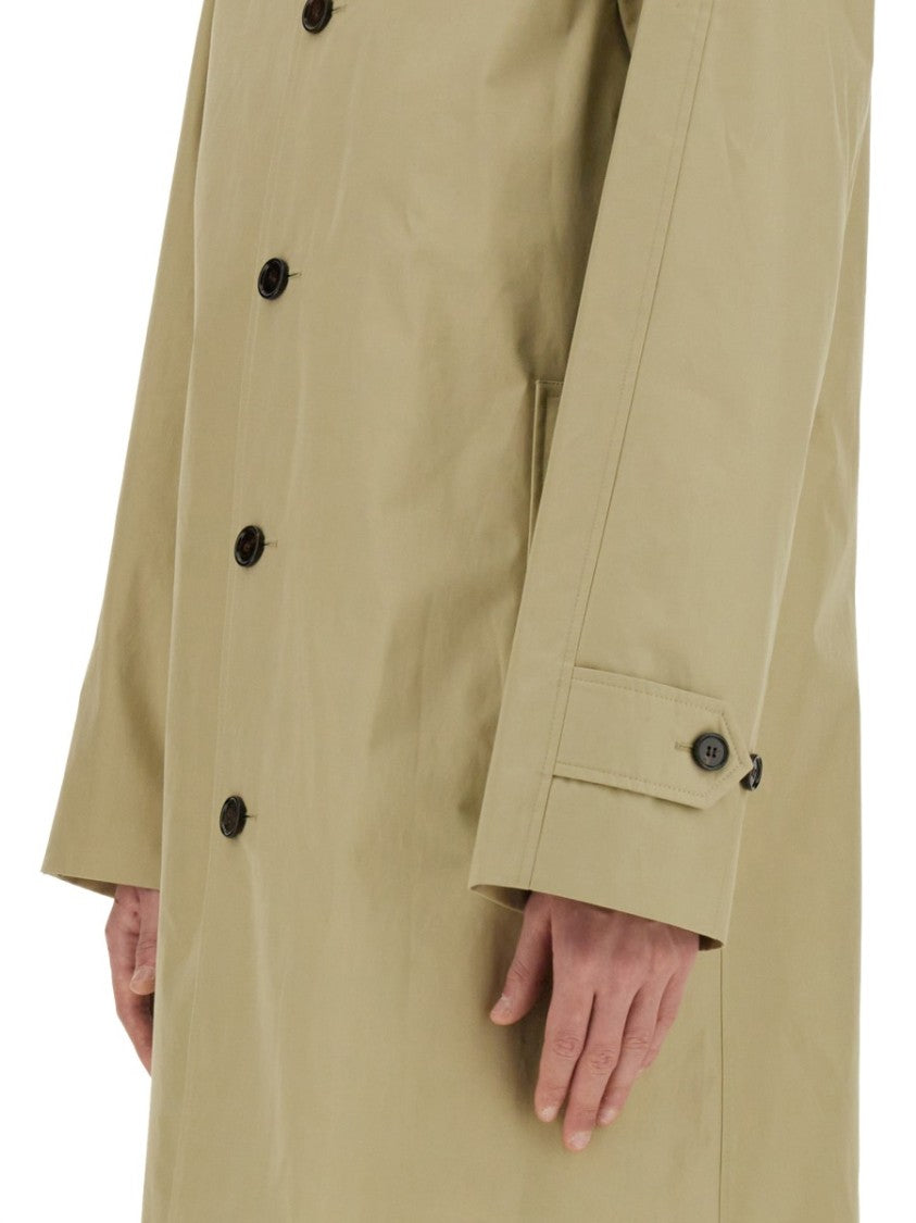 Burberry Cotton Trench Coat With Oversized Sleeves And