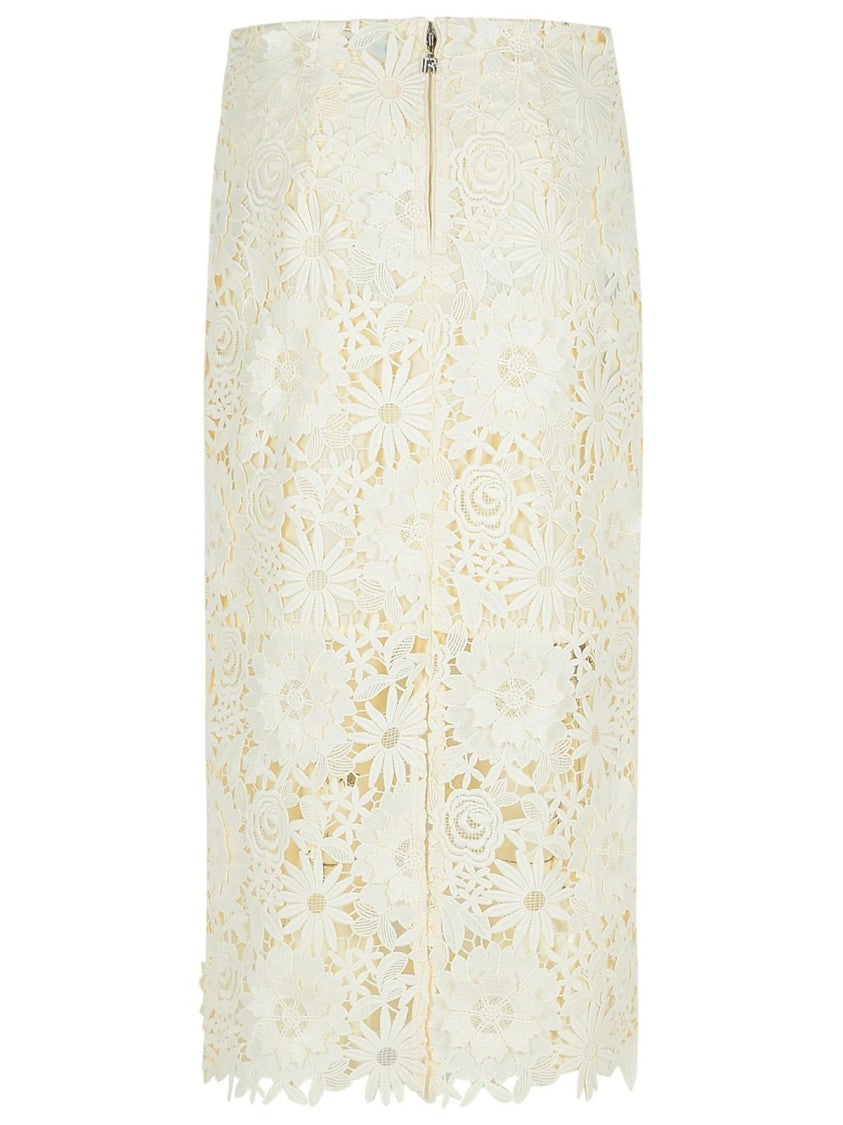 Rotate 3D' White Polyester Skirt