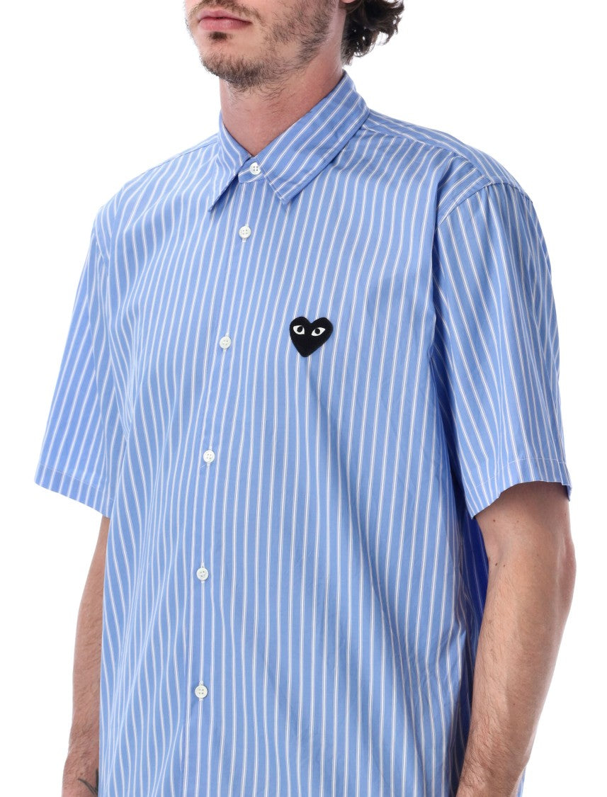 Comme Des Garçons Black Heart Striped Short Sleeve Shirt