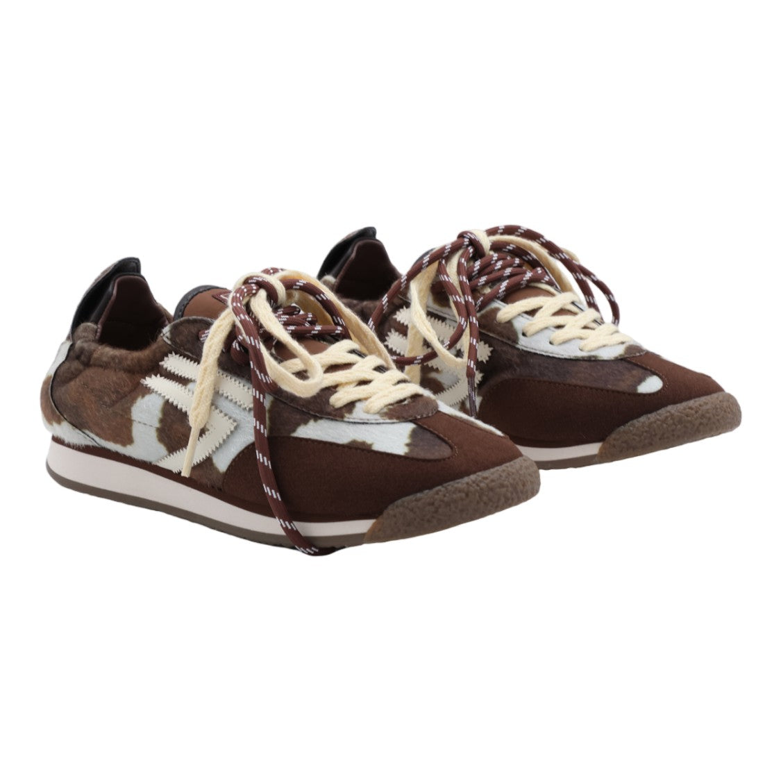 Puraai Textured Cowhide Zigzag Sneakers