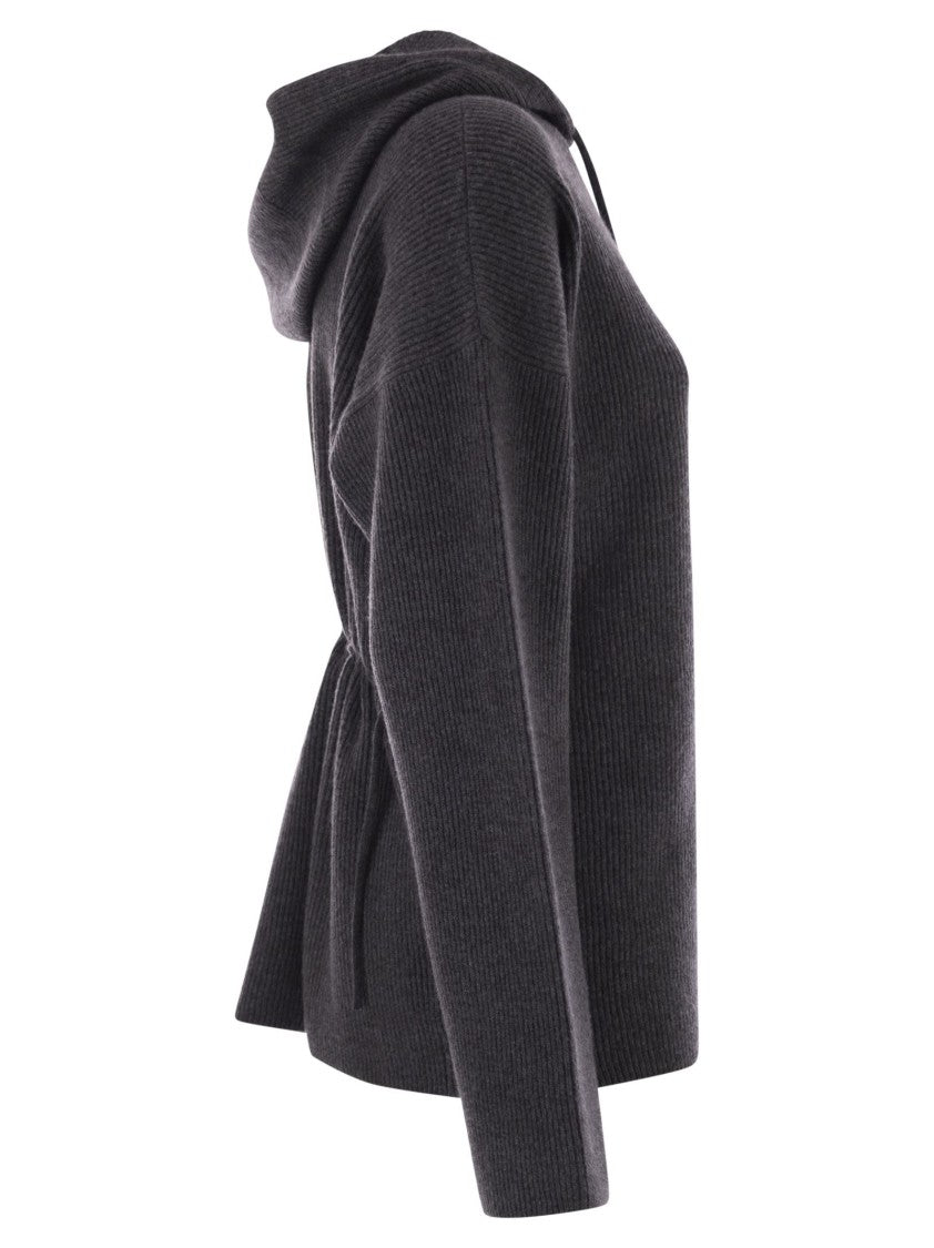 Fabiana Filippi English Ribbed Hooded Sweater