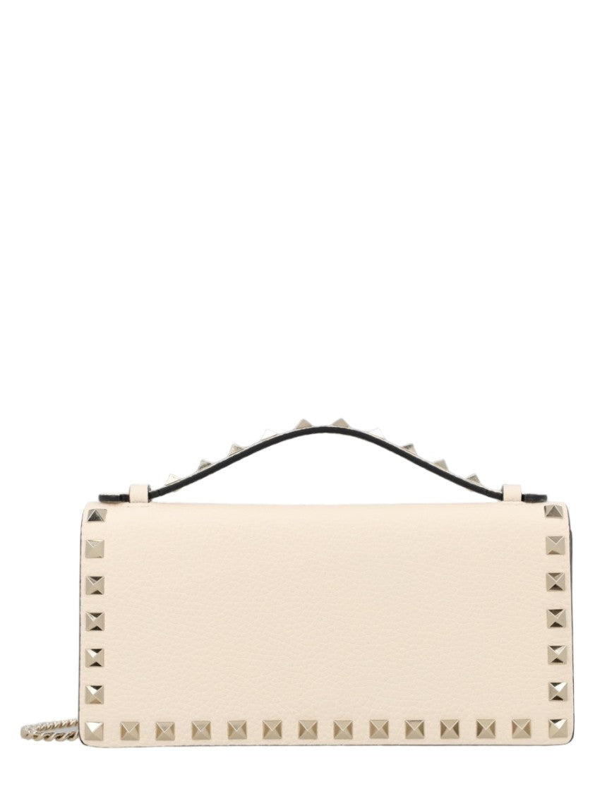 Valentino Garavani Rockstud Structured Pyramid Studs Calf Leather Wallet