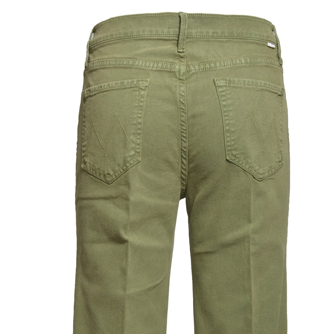 Mother The Kick It Jeans In Olive Green Denim