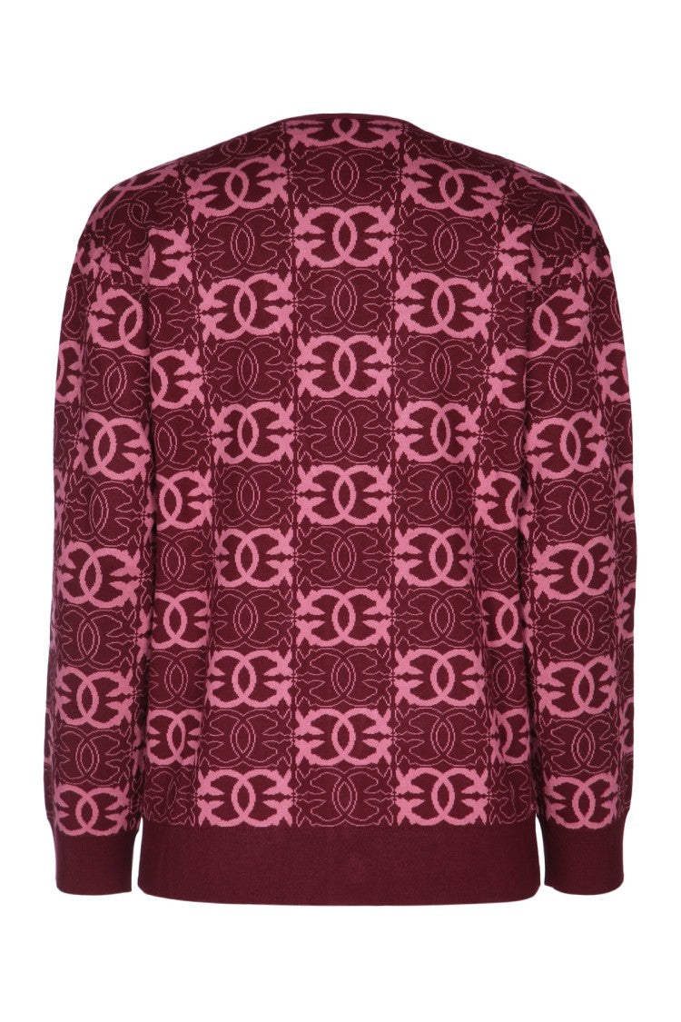 Pinko Geometric Pattern Cardigan With V-Neckline