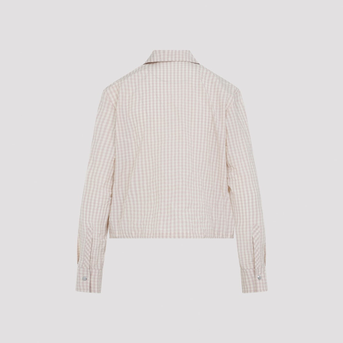 Moncler Cropped Gingham Jacket With Classic Collar