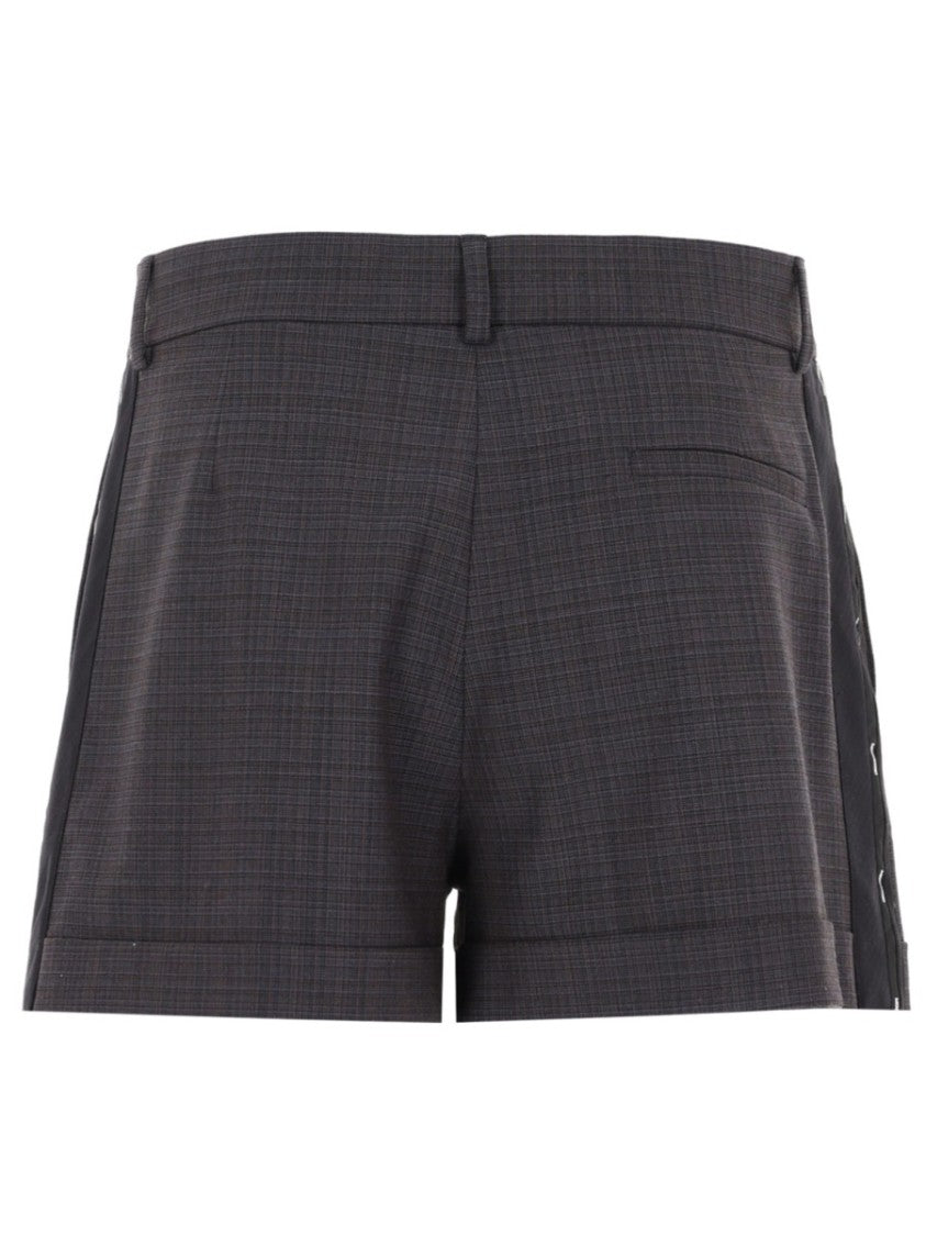 Moschino Dark Check Ribbon Side Seam Shorts
