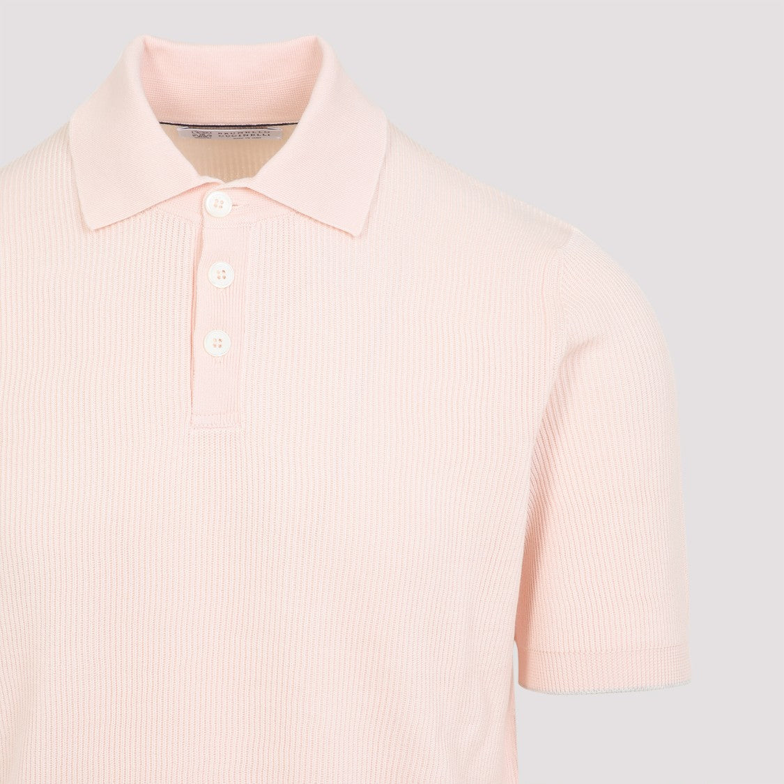 Brunello Cucinelli Classic Polo-Style T-Shirt In Nude Cotton