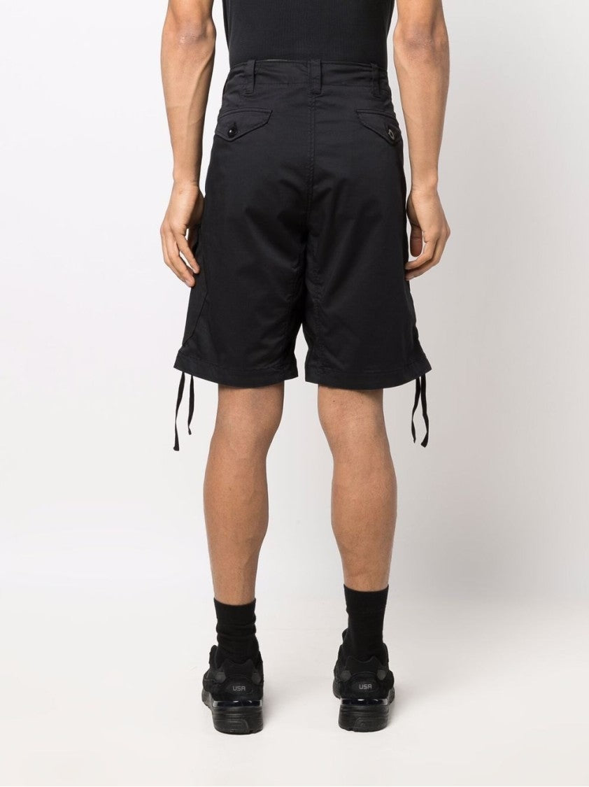 Ten C Two-Tone Black Bermuda Shorts
