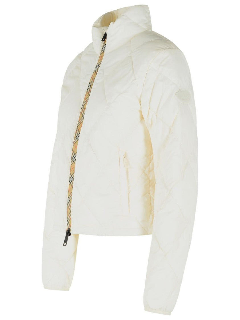 Burberry Ivory Bramford Quilted Nylon Jacket