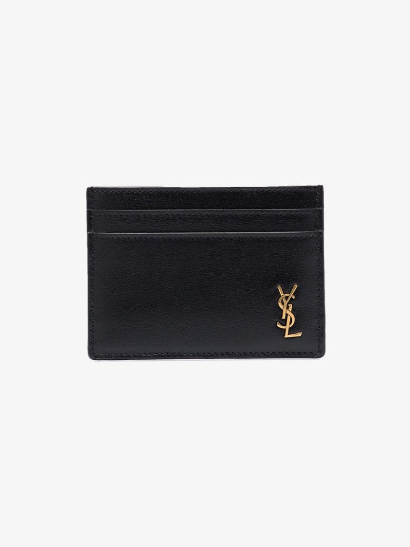 Saint Laurent Smooth Black Leather Cardholder