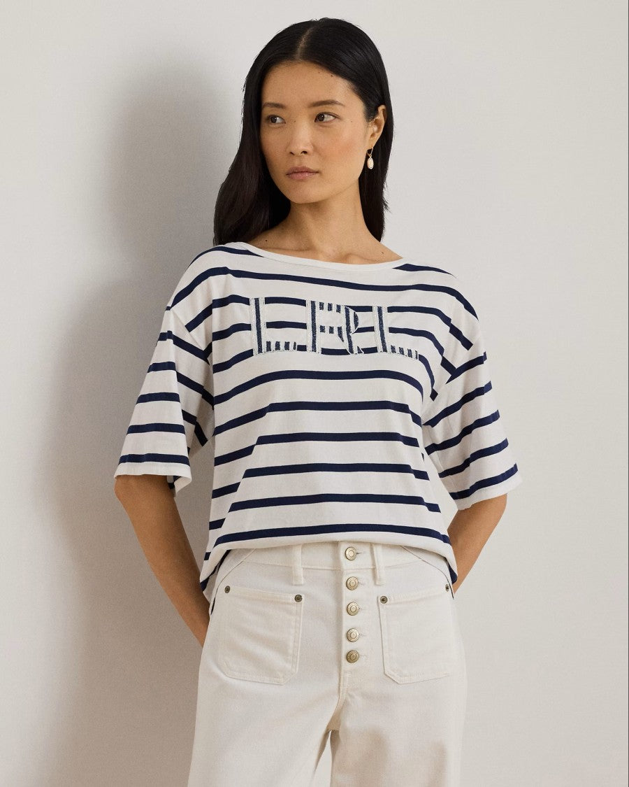 Lauren Ralph Lauren White Cotton Jersey Tshirt