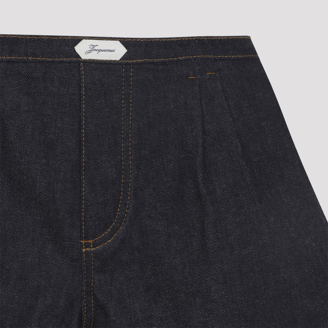 Jacquemus Flared High-Waisted Shorts In Dark Denim