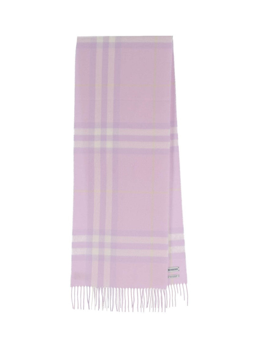 Burberry Rectangular Cashmere Scarf With Iconic Logo Intarsia