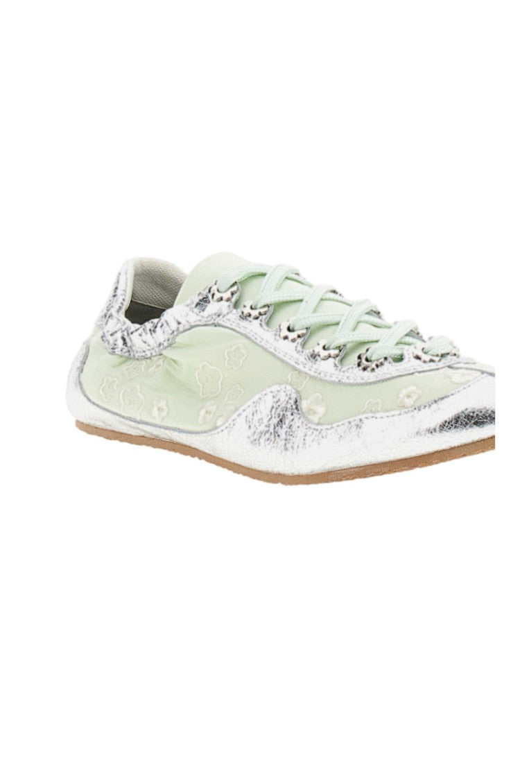 Cecilie Bahnsen Silver Mint Cbblaise Leather Nylon Sneakers