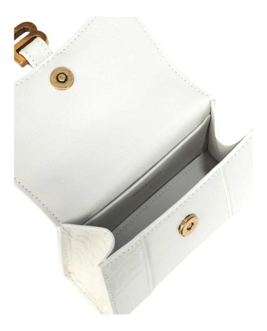 Balenciaga Hourglass Mini Crocodile Embossed Top Handle Bag