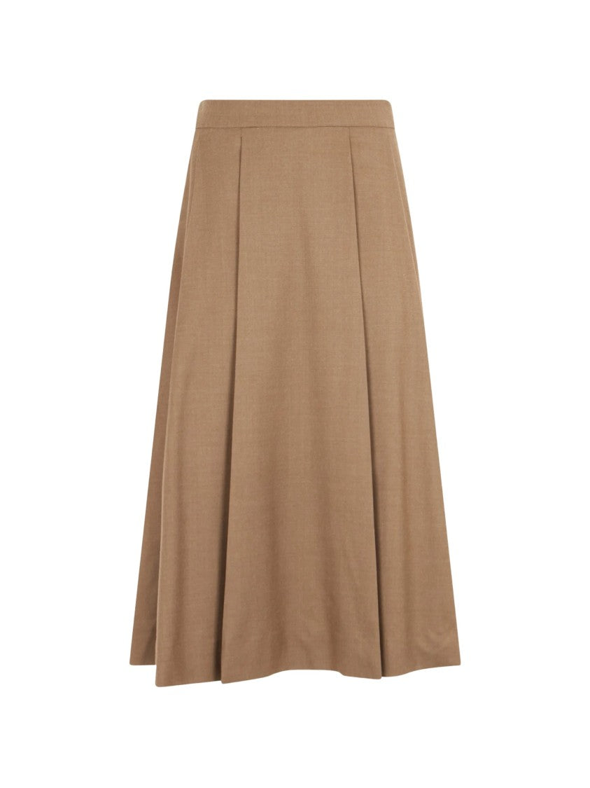 Incotex Flared Pleated Knee-Length Midi Skirt