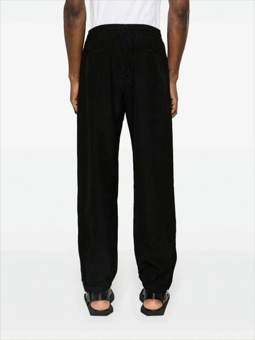 Auralee Relaxed Fit Black Wool Jogger Pants