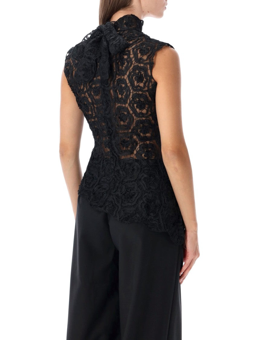 Operasport Donatella Scalloped Floral Lace Top