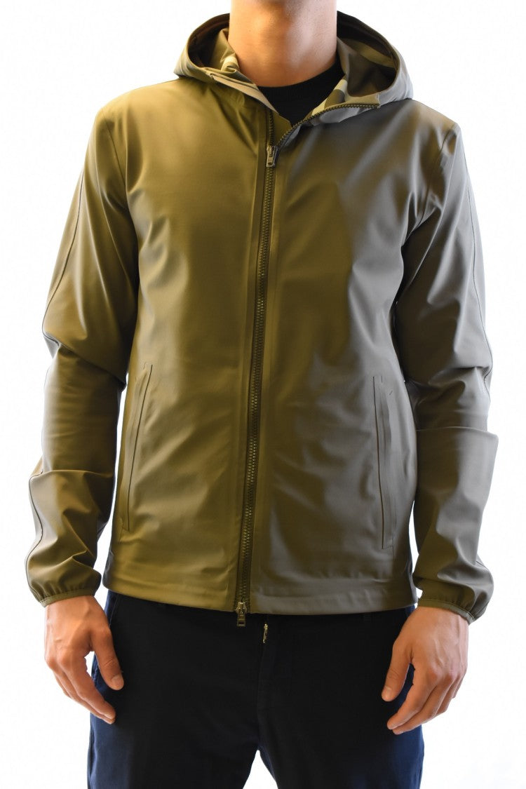 Herno Green Technical Nylon Zip-Up Jacket