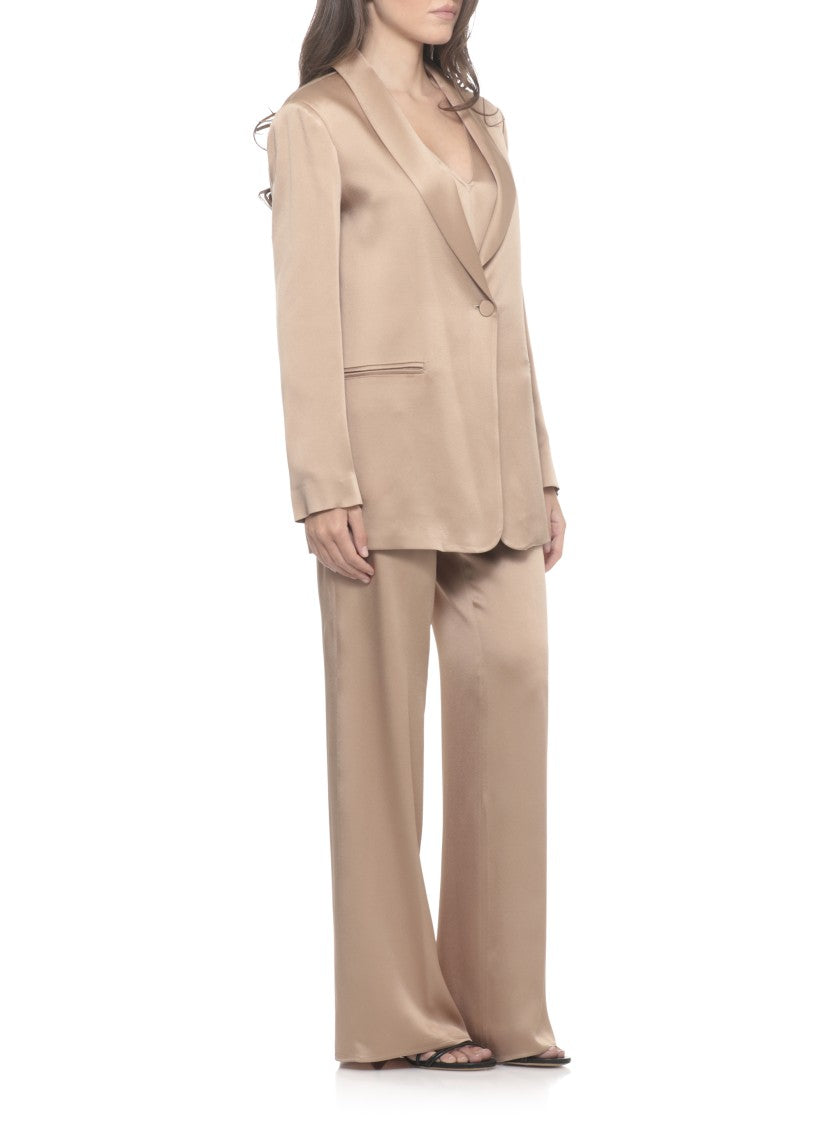 Antonelli Firenze Beige Bergamo Satin Tank Top