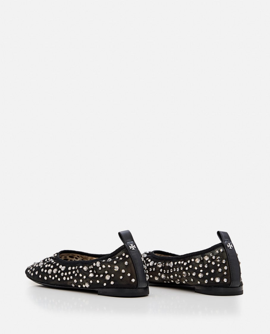 Tory Burch Crystal Embellishments Ballerina Flats