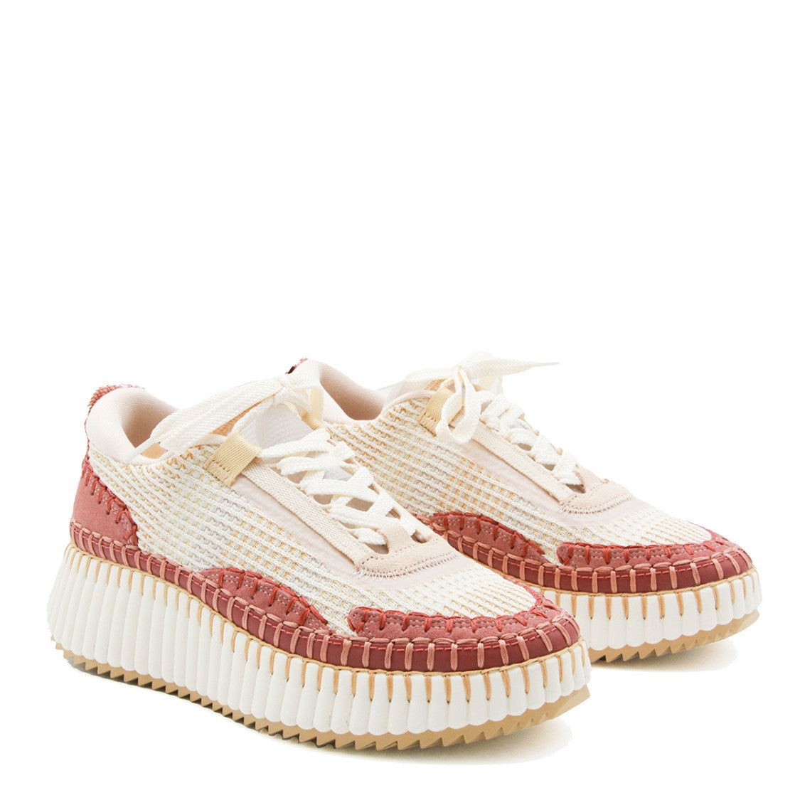 Chloé Pink Nama Contrasting Colors Sneakers