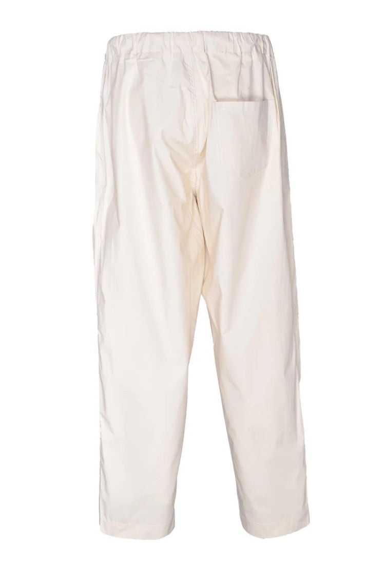 Dressism. Relaxed Fit White Trousers With Drawstring Waistband