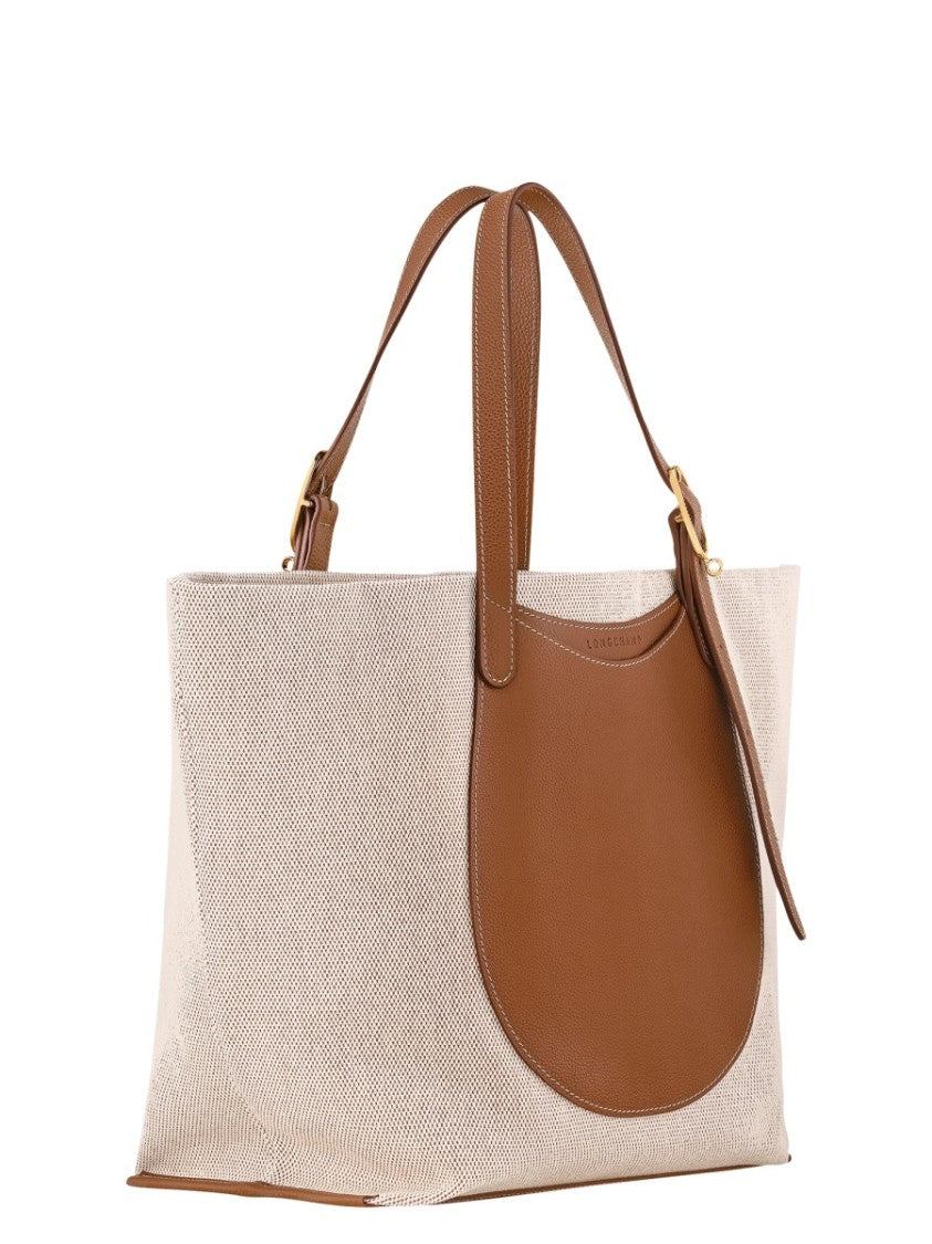 Longchamp Accomplice Canvas Textured Leather Tote Bag