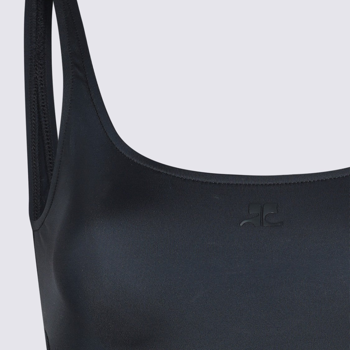 Courrèges Sleeveless Black One-Piece Beachwear