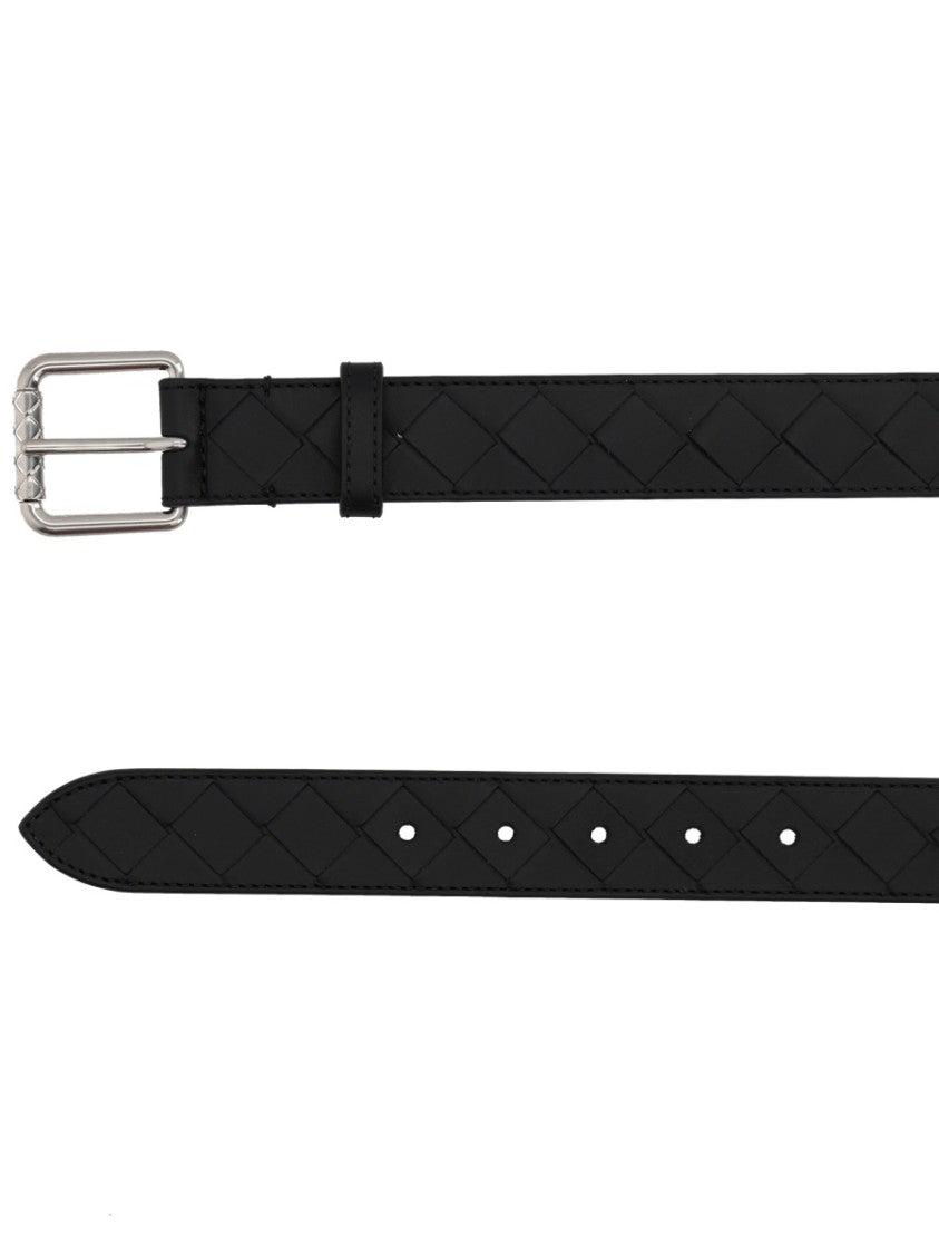 Bottega Veneta Slim Braided Leather Belt