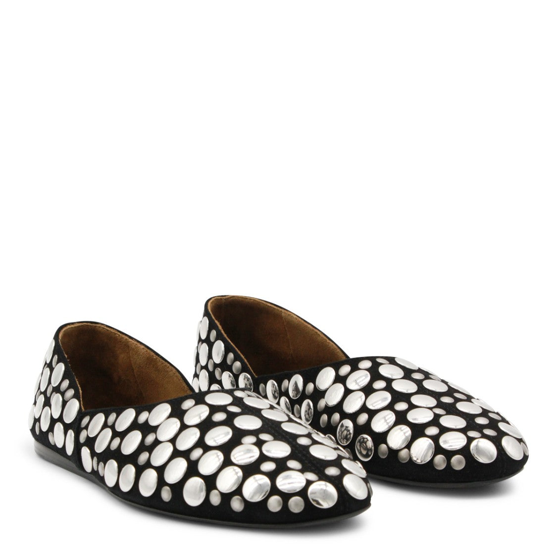 Khaite Black Leather Flats
