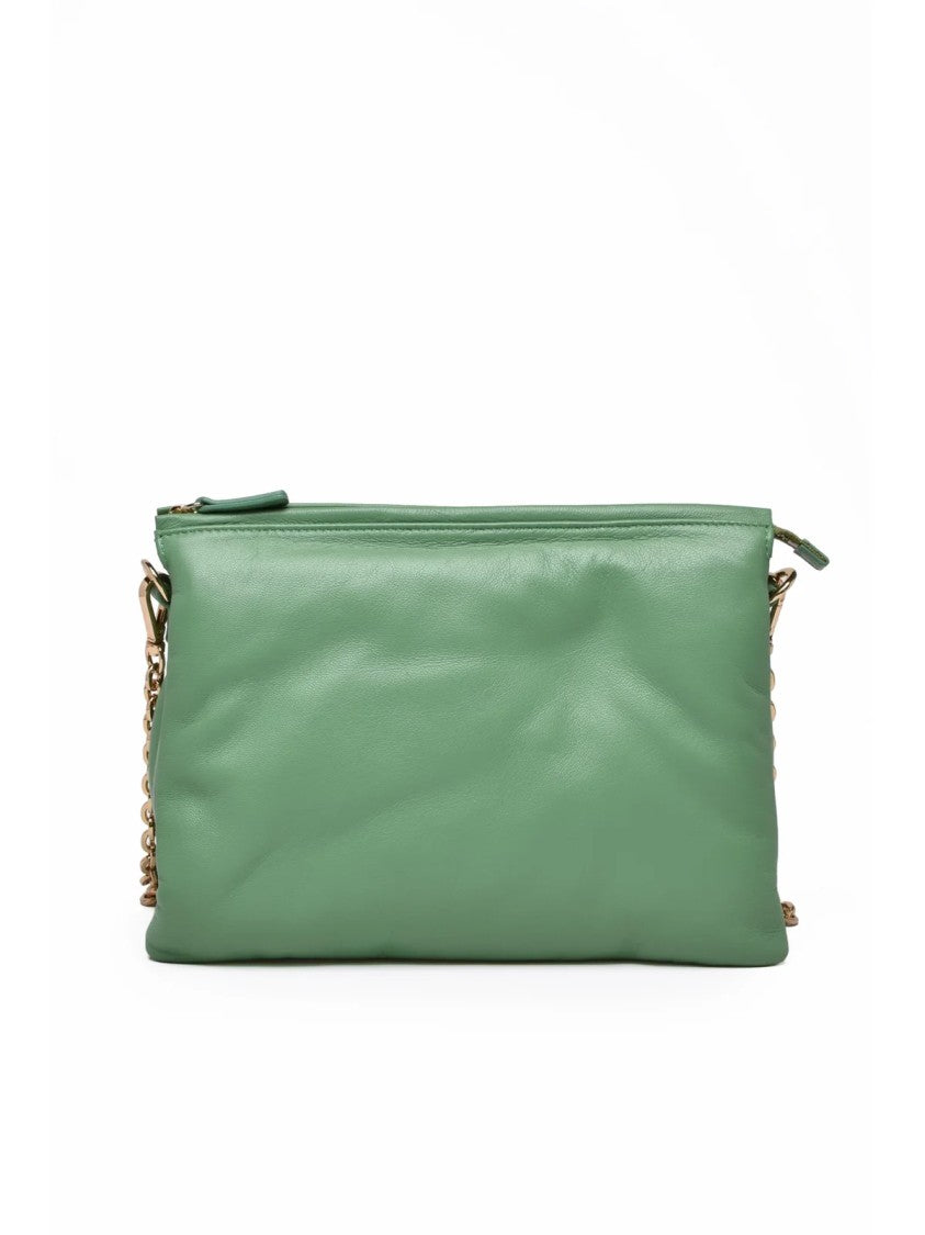 Gava Green Leather Zip Trio Shoulder Bag