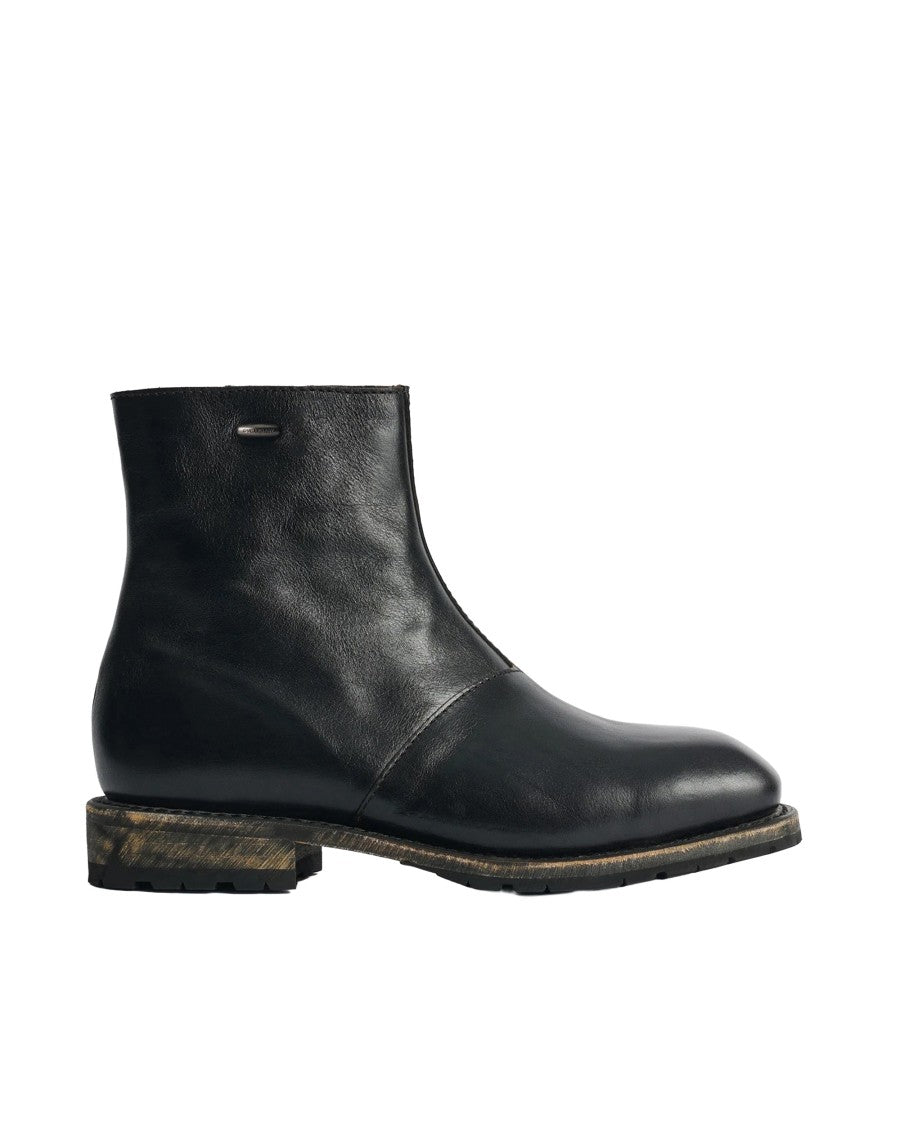 Our Legacy Engine Black Full-Grain Italian Leather Ankle Boots