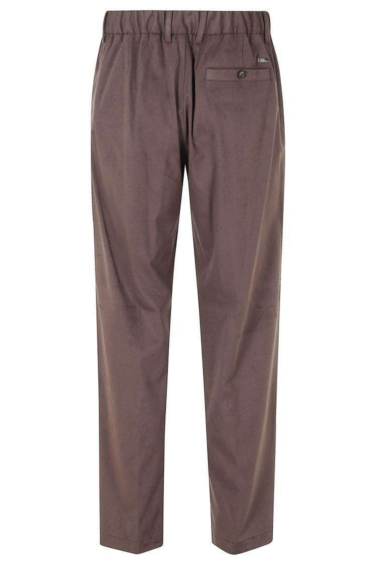 Herno Suede-Effect Drawstring Pants With Elastic Waistband And Sleek Finish