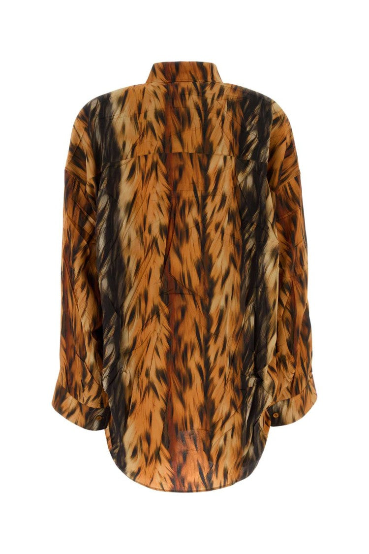 Balenciaga Printed Silk Oversize Shirt