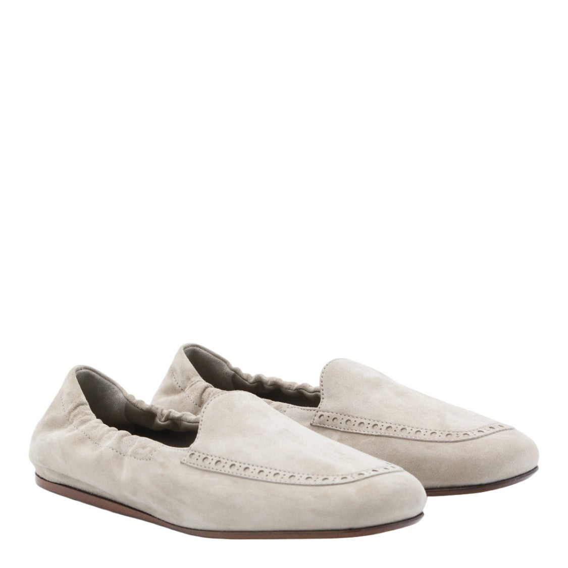 Church's Perforated Suede Flat Shoes With Elasticized Back