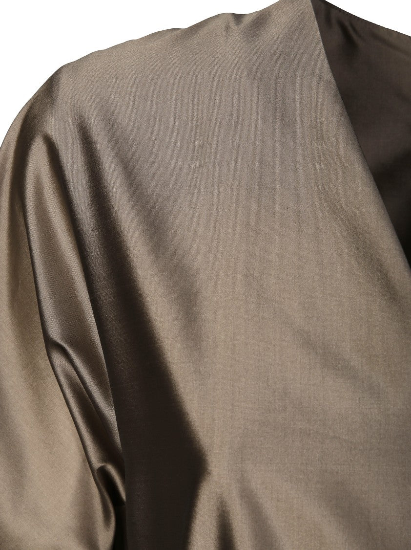 Max Mara Cinched-Waist Midi Dress With V-Neckline