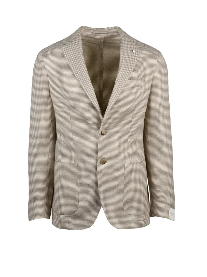 L.B.M. 1911 Beige Rounded Unlined Cotton Blazer