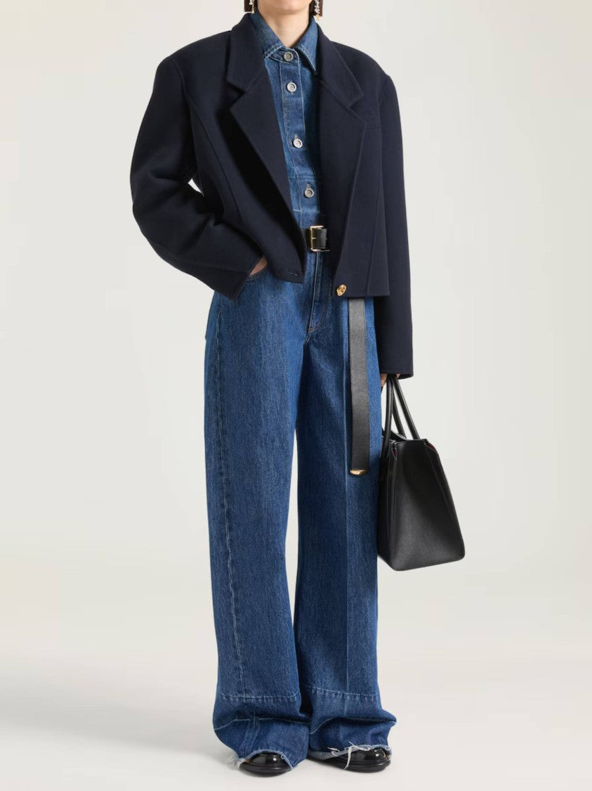 Givenchy Wide-Leg Denim Trousers With Raw Edge Hem And Classic Five-Pocket Design