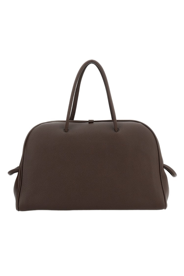 Jacquemus Hammered Leather Bowling Bag With Two-Way Zip Closure